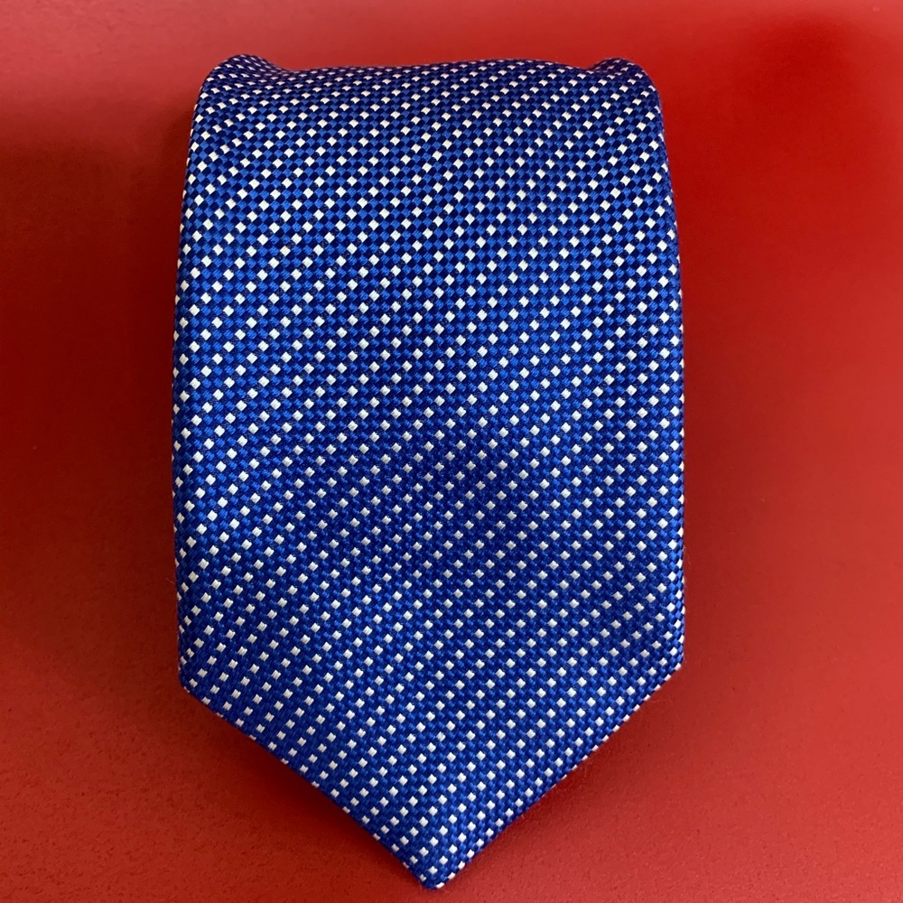 Pink Shirtmaker Blue Silk Tie